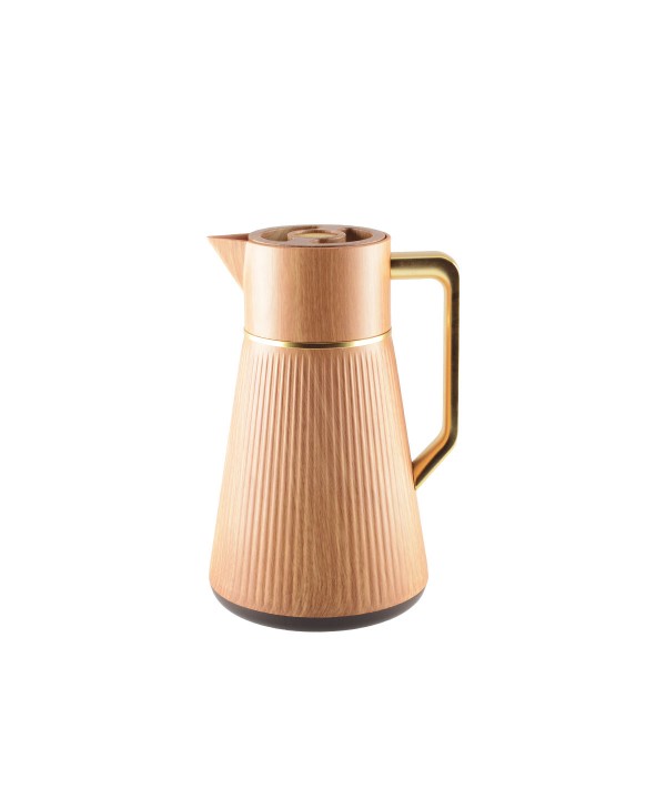 Cafetière bois avec anse dorée 1L
