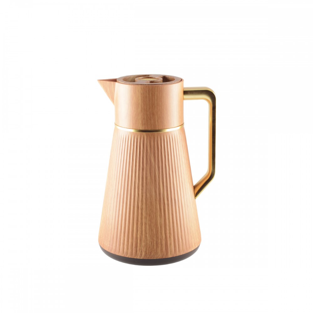Wood thermal carafe with gold handles 1L