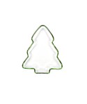 Coupelle en verre sapin bord vert 20x17x2.5cm