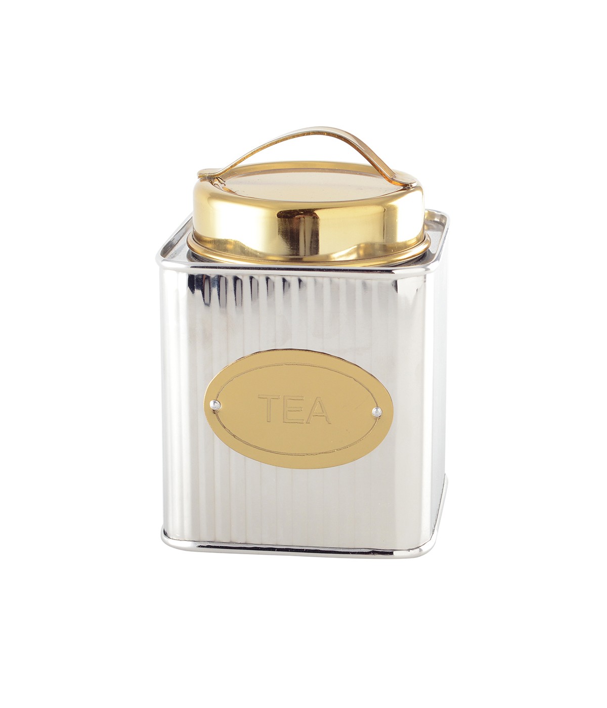 Silver and gold tea box 10x10x10cm