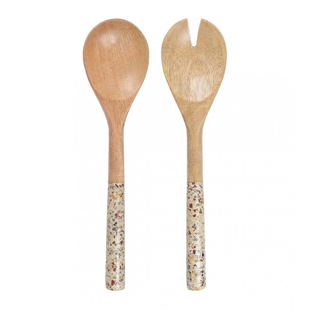 Marble salad servers