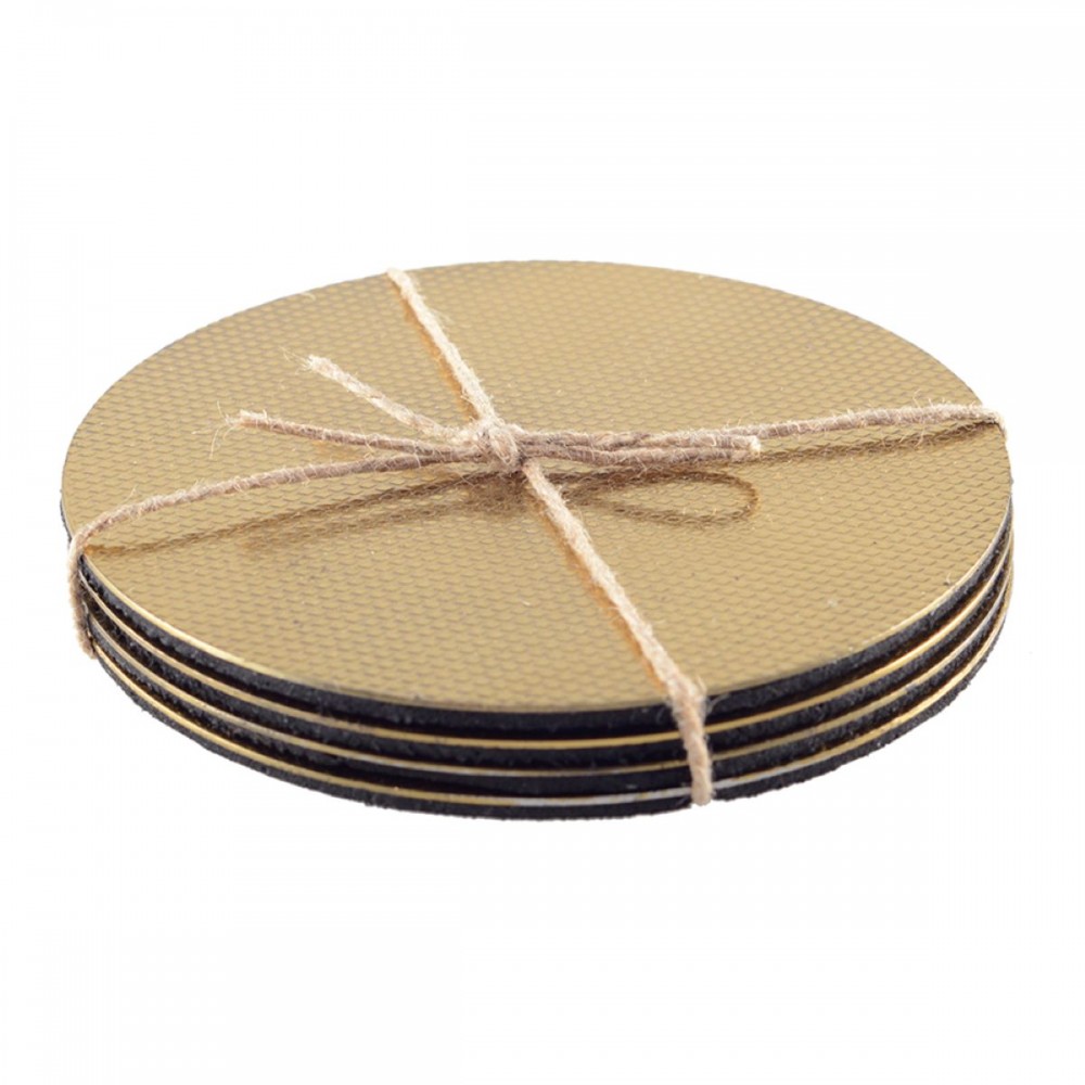 Coasters gold 10x10cm - set of 4