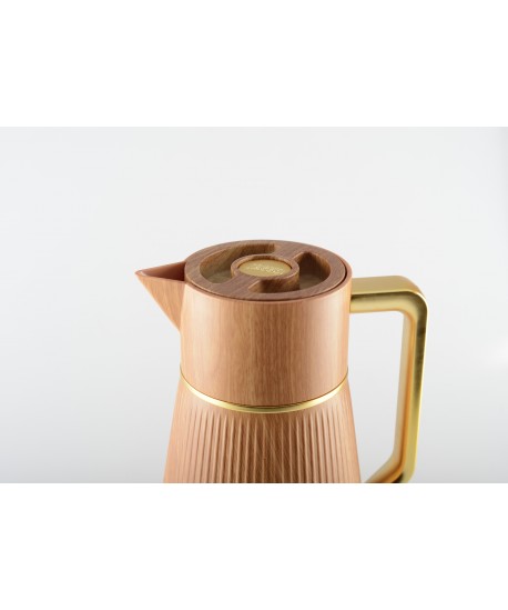 Wood thermal carafe with gold handles 1L