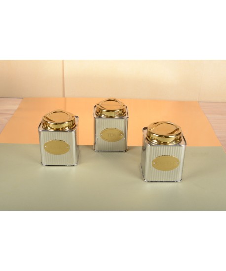 Silver and gold coffee box 10x10x10cm