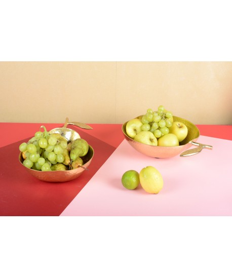 Gold pear bowl 27x22x5cm