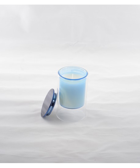 Blue candle fragrance cedar wood 7x11.3cm