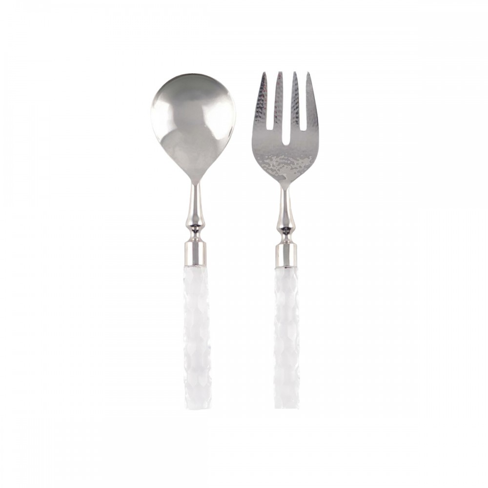 Hammered silver salad servers