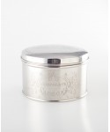 Round silver cookie box 15x15x9cm