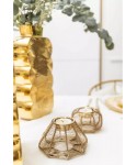 Tapered candle holder golden thread 11x11x6cm