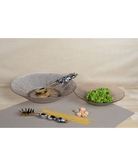 Spoon spaghetti gold and resin 26.5cm