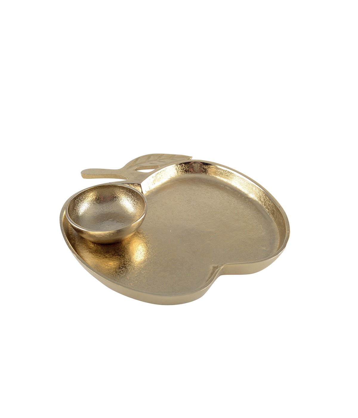 Gold apple tray with bowl 26.5x25.5x2cm