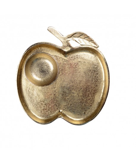 Gold apple tray with bowl 26.5x25.5x2cm