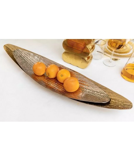 Coupes à fruits en aluminium dorées et argentées - lot de 2