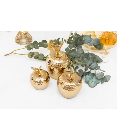 Pomme décorative dorée 9x9x12cm