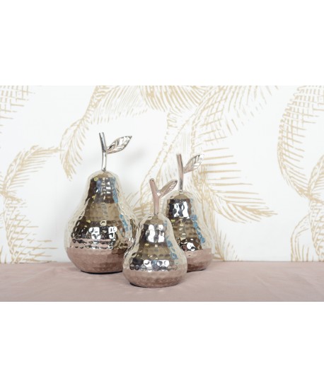 Decorative pear silver 10.5x10.5x19cm