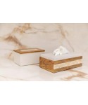 Boîte à mouchoirs en bois avec couvercle blanc 23x13.5x7.5cm