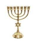 7-light gilded metal menorah h22cm