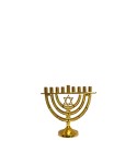 9-light gold-plated aluminum menorah h30cm