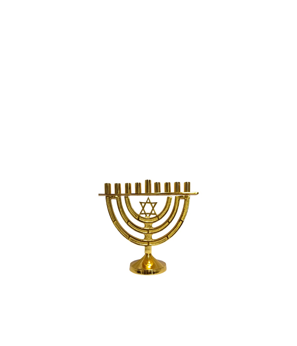 9-light gold-plated aluminum menorah h30cm