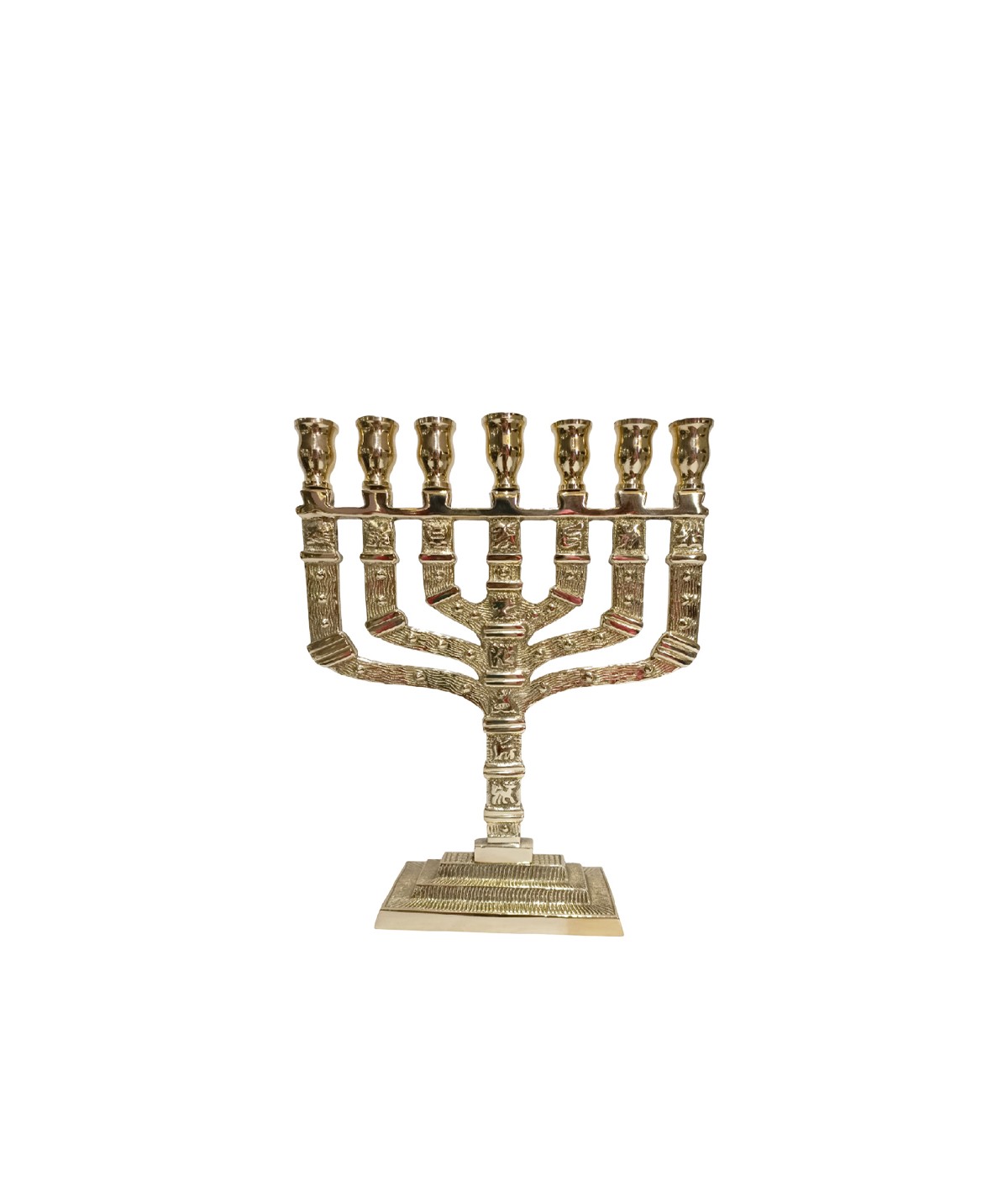 7-light golden metal menorah h23cm