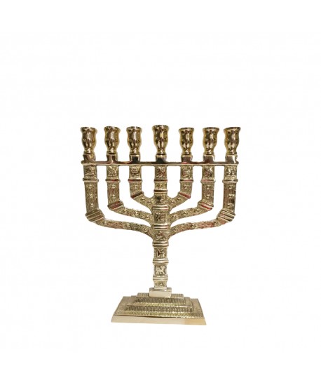 7-light golden metal menorah h23cm