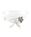 COUPE DECORATIVE ARGENT FEUILLE DE VIGNE 25X25X17CM