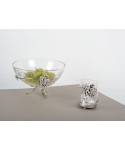 COUPE DECORATIVE ARGENT FEUILLE DE VIGNE 25X25X17CM