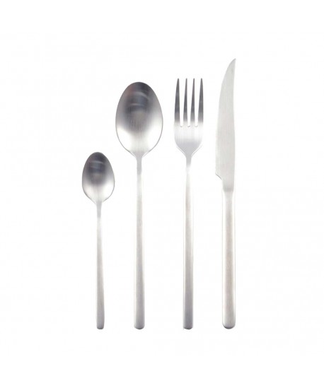 Ménagère 24 pièces argent mat