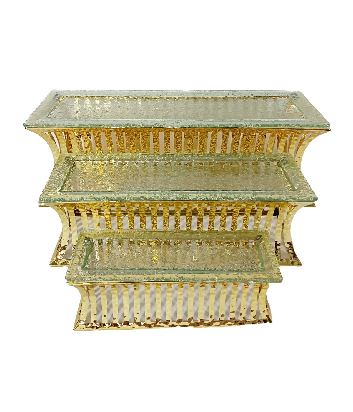 Supports à dessert dorés - lot de 3