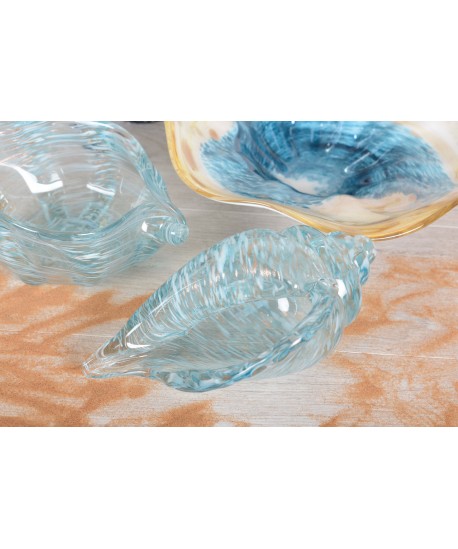 Ocean blue shell bowl 27.5x12.5x15cm
