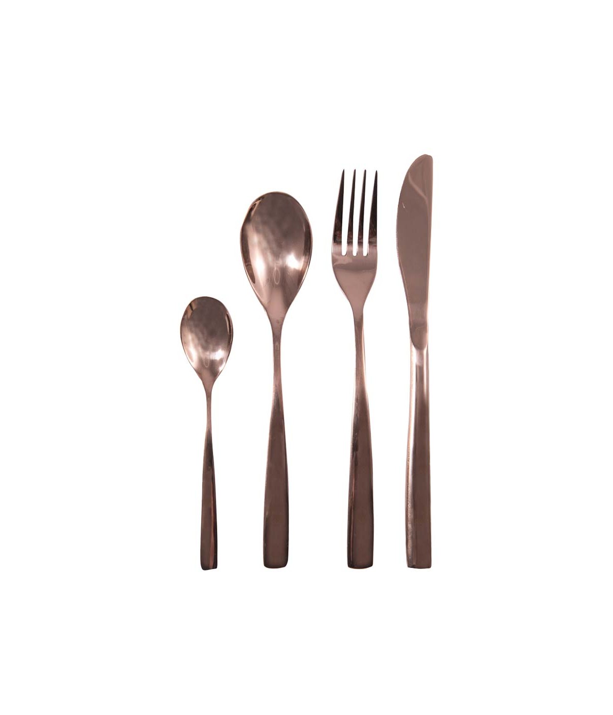 Shiny copper cutlery set - 24 pieces