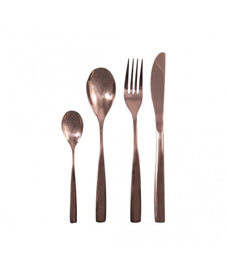 Shiny copper cutlery set - 24 pieces