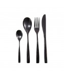 Shiny black cutlery set - 24 pieces