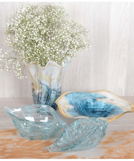 Ocean blue shell bowl 29x17.5x9.5cm