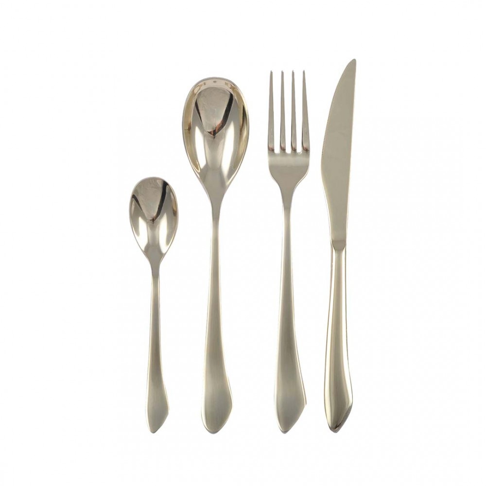 Ménagère 24 pièces coloris champagne