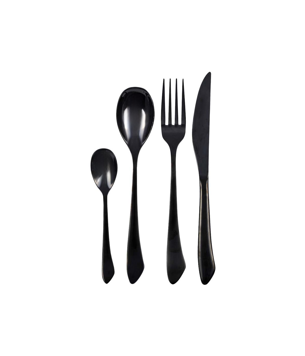 Ménagère 24 pièces noir brillant