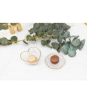 Heart-shaped glass dish with gold rim 9x8.5x4cm