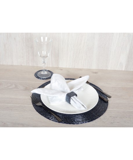 Shiny black cutlery set - 24 pieces