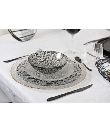 Ménagère 24 pièces noir brillant