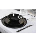 Ménagère 24 pièces noir brillant