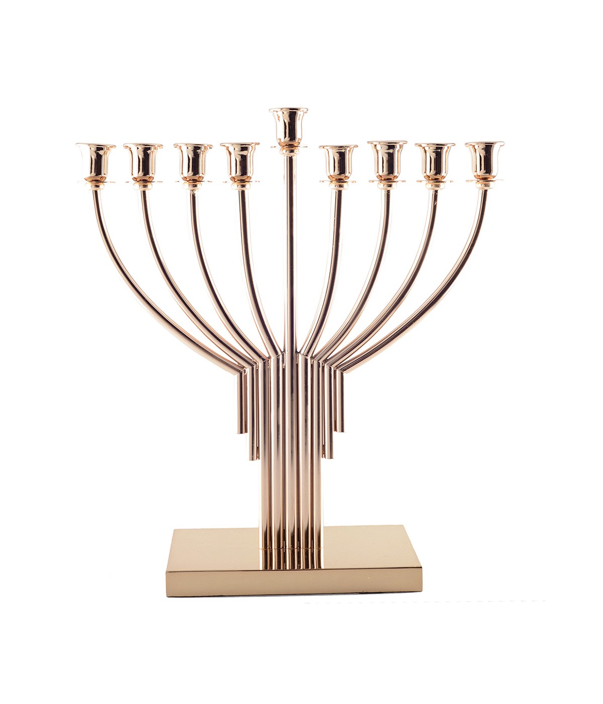 Chandelier menorah doré 9 feux 34x12x37.5cm