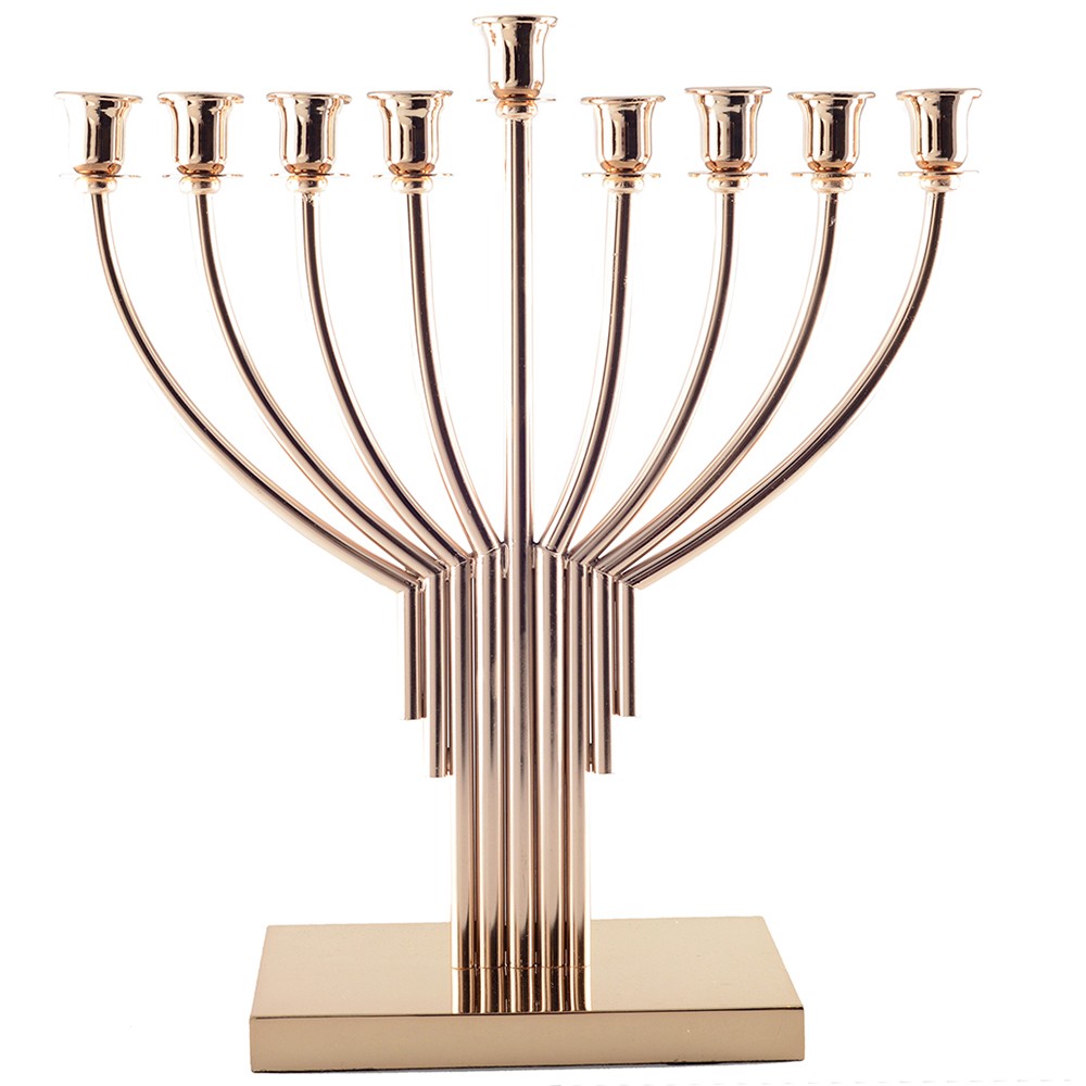 Chandelier menorah doré 9 feux 34x12x37.5cm