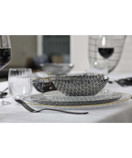 Ménagère 24 pièces noir brillant