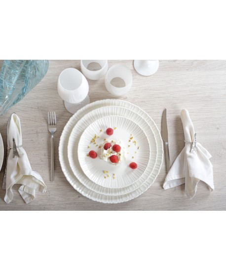 Assiette à dessert blanche Flora 21.3x21.3x2cm