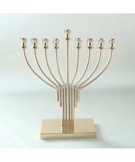 Chandelier menorah doré 9 feux 34x12x37.5cm
