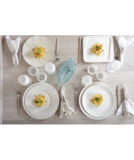 Assiette plate blanche Flora 26.6x26.6x2cm