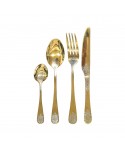 Shiny gold arabesque cutlery set - 24 pieces