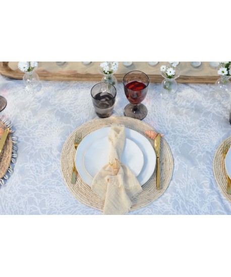 Assiette plate blanche rosa 27x27x2.8cm