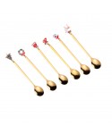 Cuillères dorées Noël - lot de 6