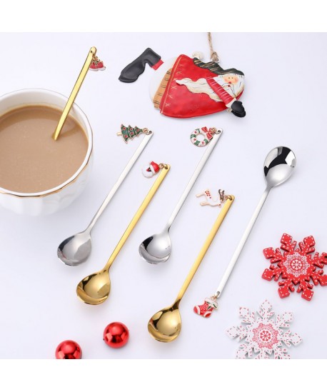 Cuillères dorées Noël - lot de 6